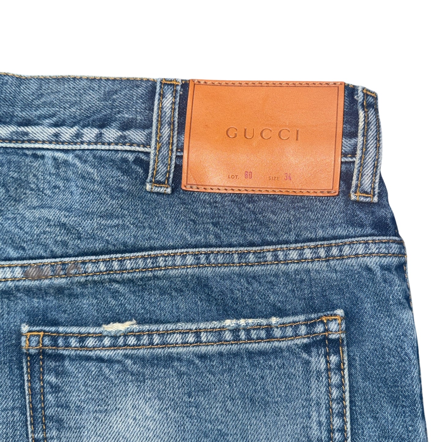 【GUCCI】グッチ ペイント・ダメージ加工 デニムパンツ