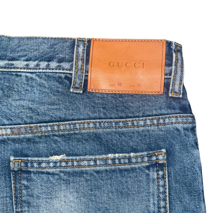 【GUCCI】グッチ ペイント・ダメージ加工 デニムパンツ