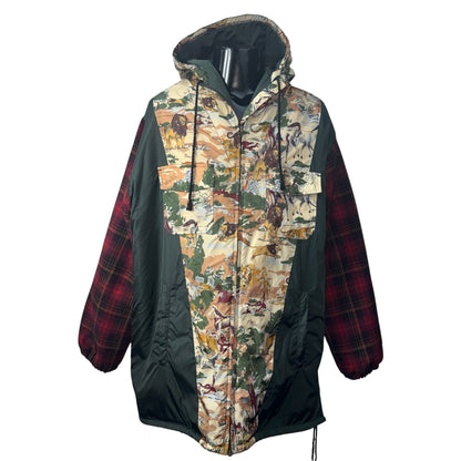 【GUCCI】グッチ NYLON AND WOOL FLORAL COAT