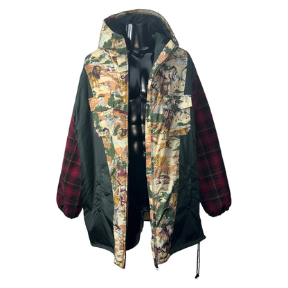 【GUCCI】グッチ NYLON AND WOOL FLORAL COAT