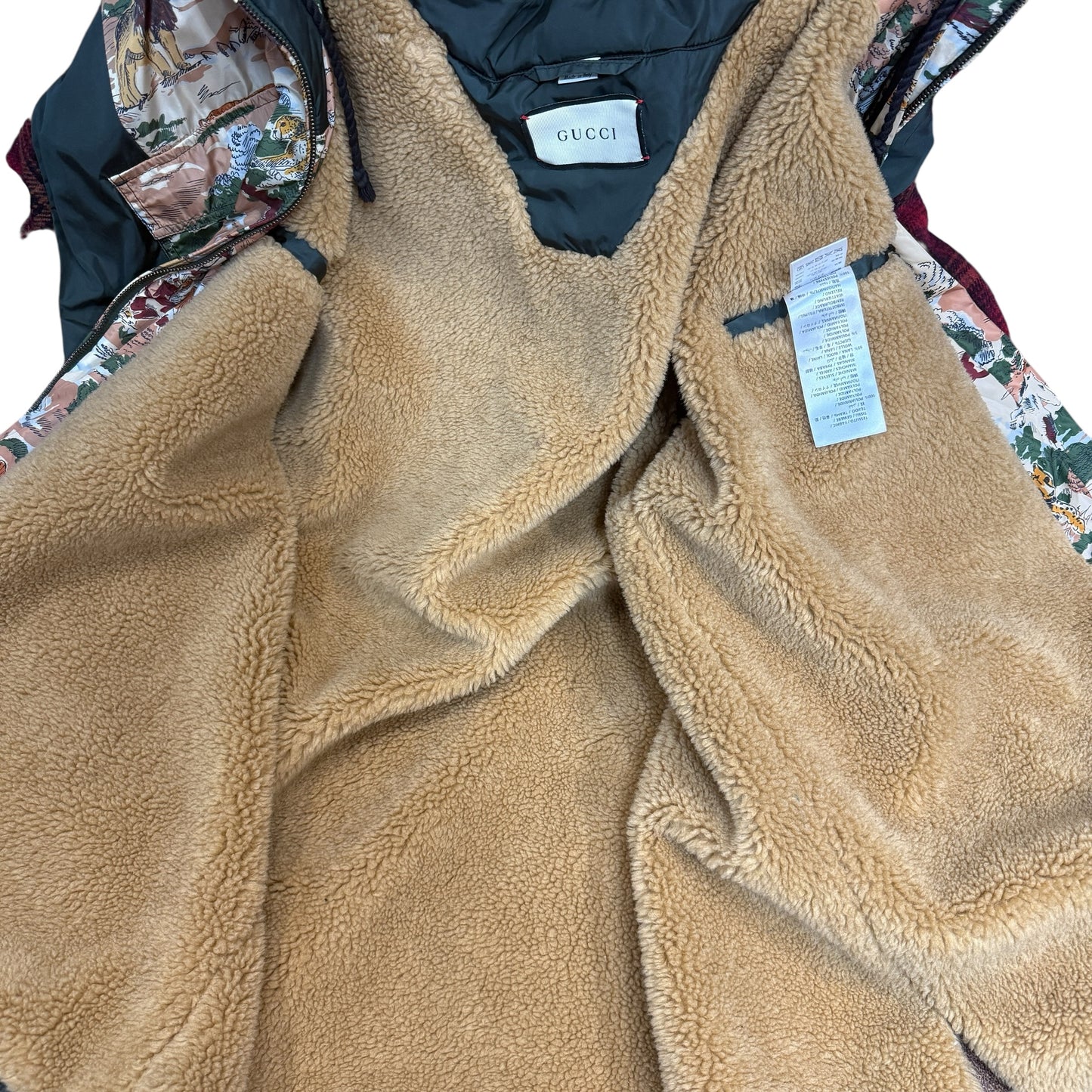 【GUCCI】グッチ NYLON AND WOOL FLORAL COAT