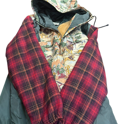 【GUCCI】グッチ NYLON AND WOOL FLORAL COAT