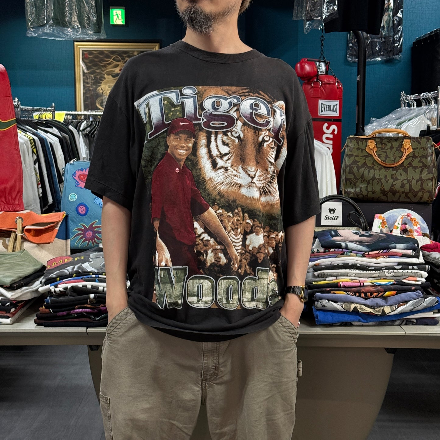 【TIGER WOODS】タイガー タイガー・ウッズ “MASTERS CHAMPION” 90’s Vintage Rap Tシャツ