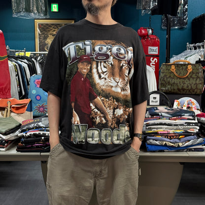 【TIGER WOODS】タイガー タイガー・ウッズ “MASTERS CHAMPION” 90’s Vintage Rap Tシャツ