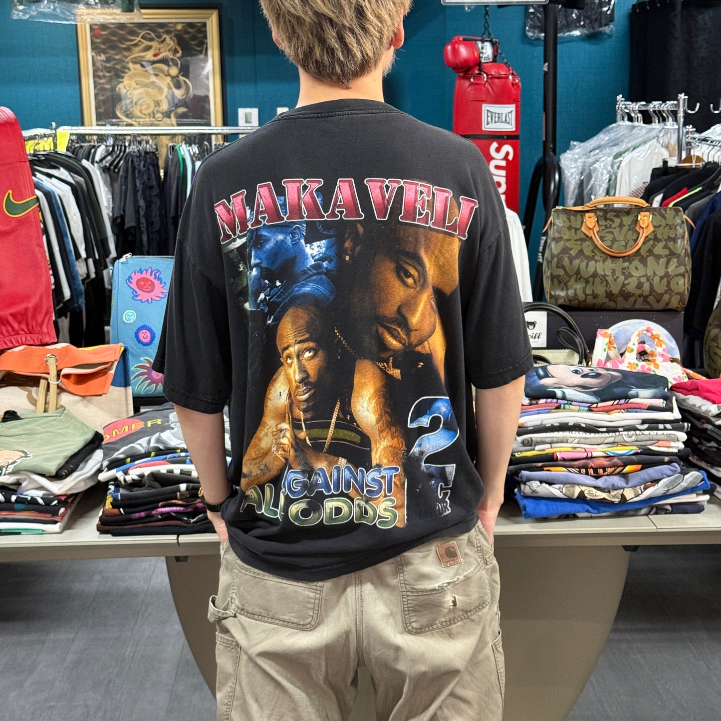 【2PAC】2パック "MAKAVELI AGAINST ALL ODDS" RAPtee Vintage Tシャツ