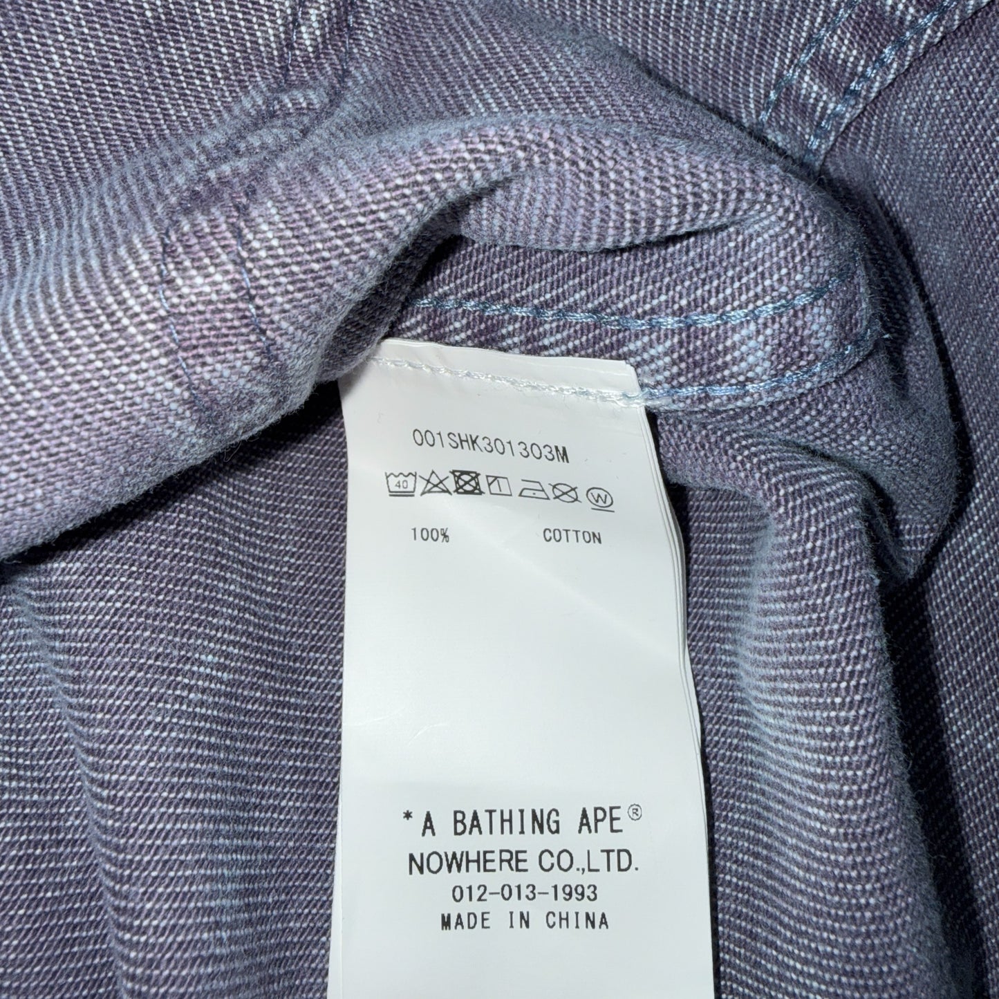 【A BATHING APE】ベイシングエイプ  ACID WASH WORK SHIRT