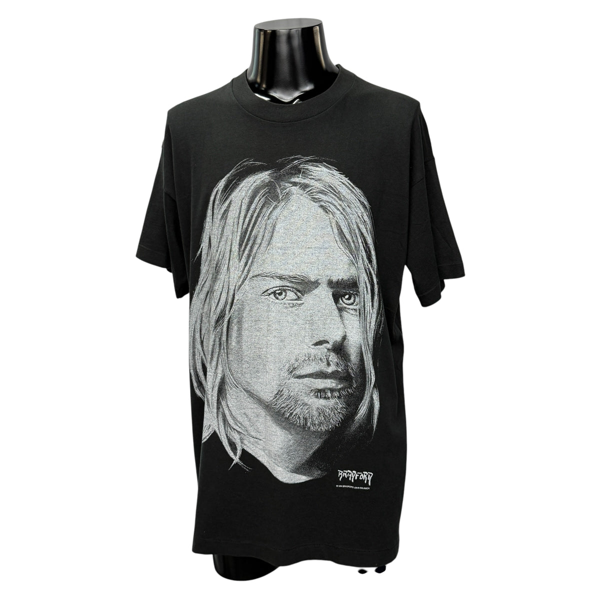 【KURT COBAIN】カートコバーン "BIG Face BRADFORD" 90's Vintage Tシャツ front face 希少バージョン