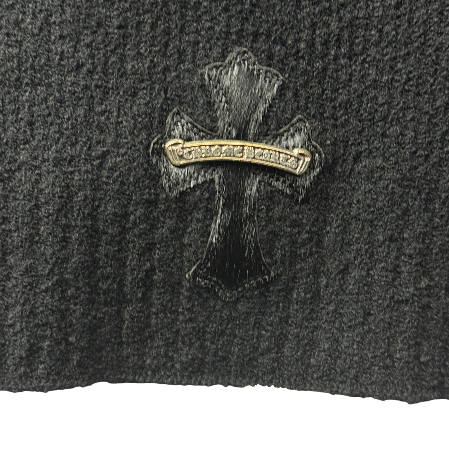 【CHROME HEARTS】クロムハーツ ハラコクロスパッチ ストレッチニットパーカー