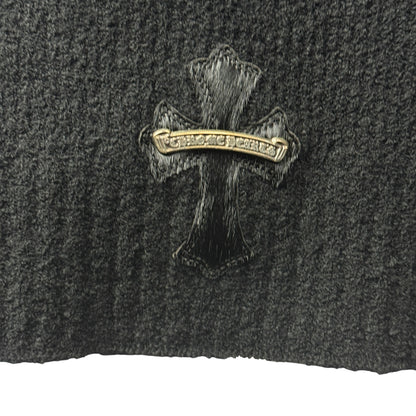 【CHROME HEARTS】クロムハーツ ハラコクロスパッチ ストレッチニットパーカー