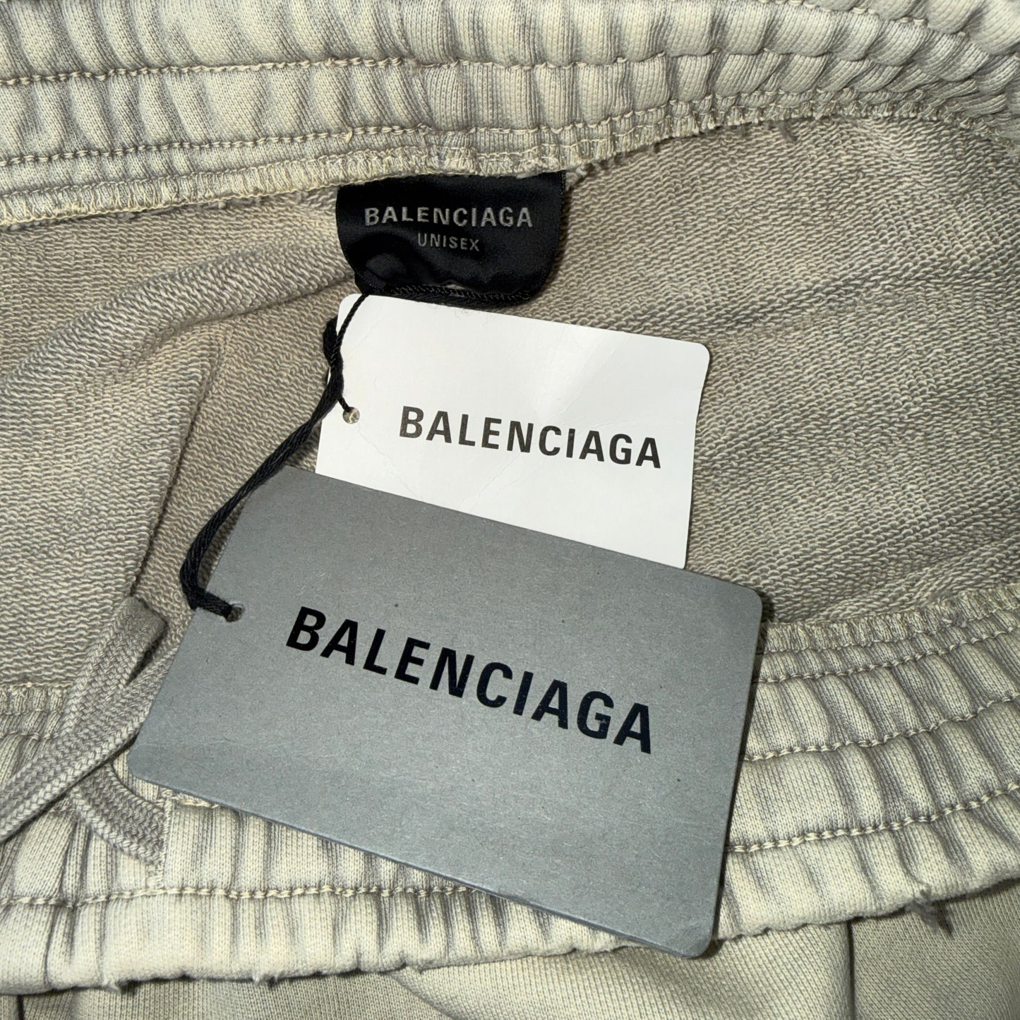 BALENCIAGA Y2K Baggy Sweatpants, Light Beige, Archetype Fleece, Size XS
