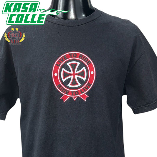 【INDEPENDENT】インディペンデント  "LIVE TO RIDE / RIDE TO LIVE" アイアンクロス NHSダグ Vintage Tシャツ