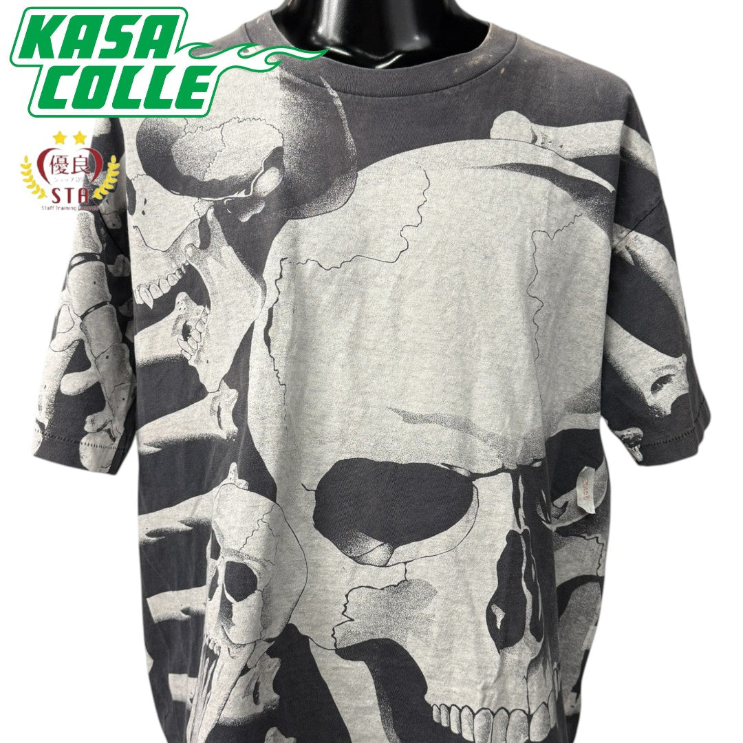 【SKULL & BONES】スカル "ALL OVER PRINT" 90's Vintage Tシャツ