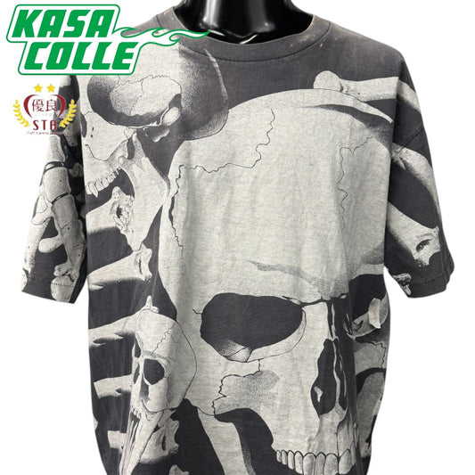 【SKULL & BONES】スカル "ALL OVER PRINT" 90's Vintage Tシャツ