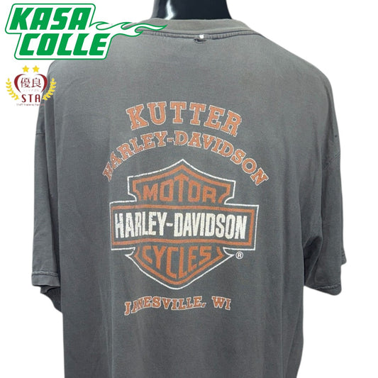 【HARLEY-DAVIDSON】ハーレーダビッドソン "KUTTER JANESVILLE" 90's - 00's Vintage ポケットTシャツ