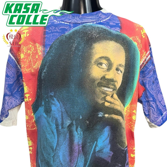 【BOB MARLEY】ボブ・マーリー カラーHeaven Smilesオーバープリント 90's Vintage Tシャツ
