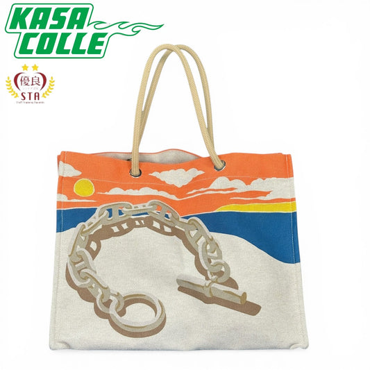 【HERMES】エルメス "ESCALE A LA PLAGE" "CHAINE D’ANCRE" 103743M トワルH  ビーチバッグ