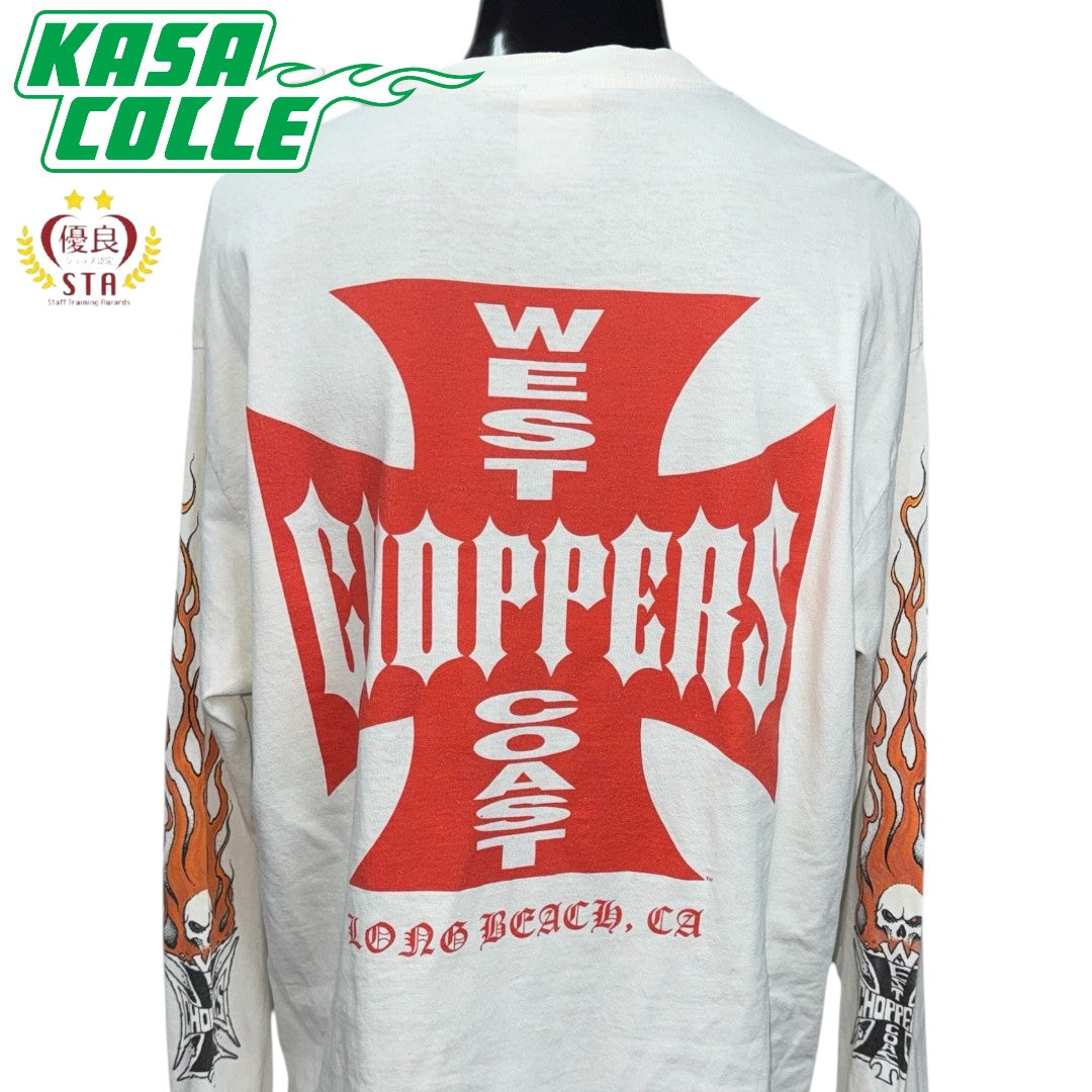 【WEST COAST CHOPPERS】ウエストコーストチョッパーズ SKULL FLAME ロングスリーブ Tシャツ