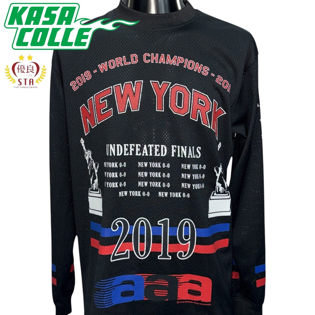 【ALEXANDER WANG】アレキサンダーワン "WORLD CHAMPIONS" 19AW メッシュロングスリーブTシャツ