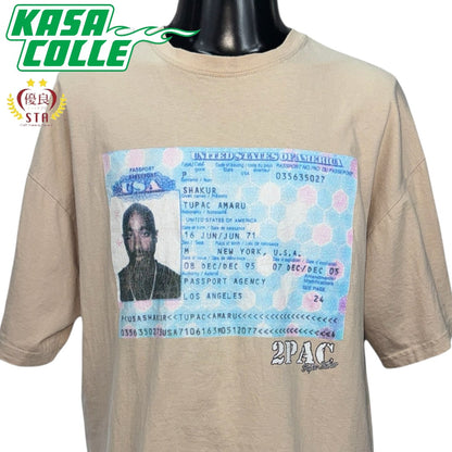 【2PAC】2パック TUPAC AMARU SHAKUR "PASSPORT" USA製Vintage Tシャツ
