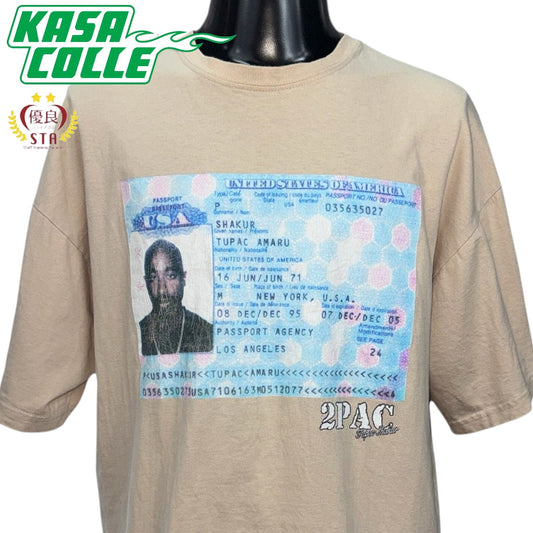 【2PAC】2パック TUPAC AMARU SHAKUR "PASSPORT" USA製Vintage Tシャツ