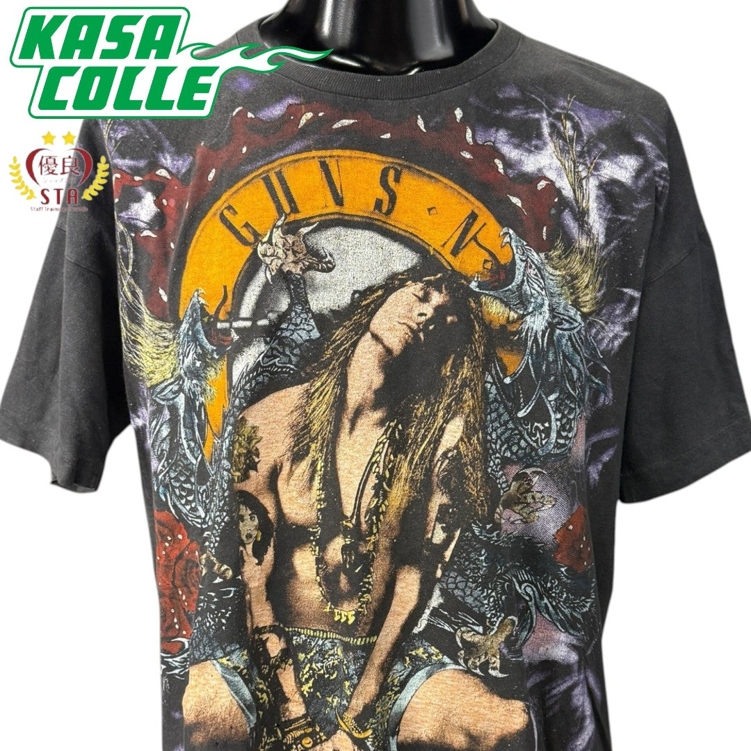【GUNS N´ ROSES】ガンズアンドローゼズ "AXL ROSE" アクセルローズ EMPIRE社製 オーバープリント 90sVintage Tシャツ