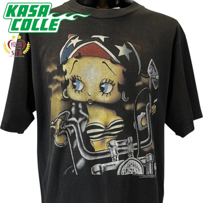 【BETTY BOOP】ベティブープ MOTORCYCLE Tシャツ L