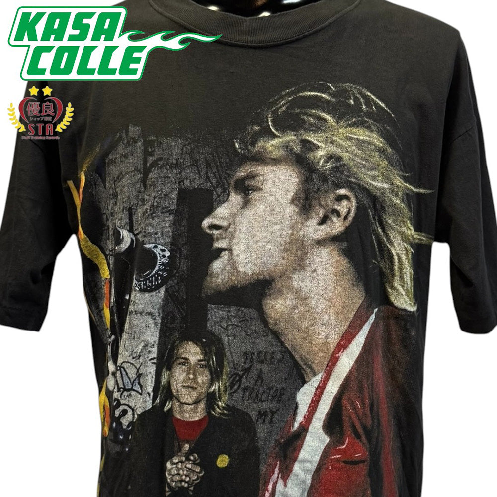 [KURT COBAIN] Kurt Cobain "NIRVANA" 90's Vintage T-shirt (Size L)