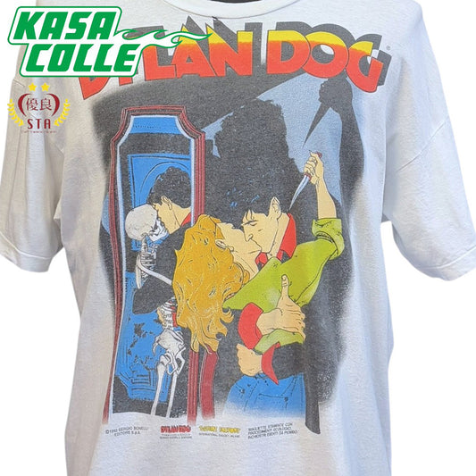 [DYLAN DOG] Dylan Dog Character Print Vintage T-shirt, Size XL
