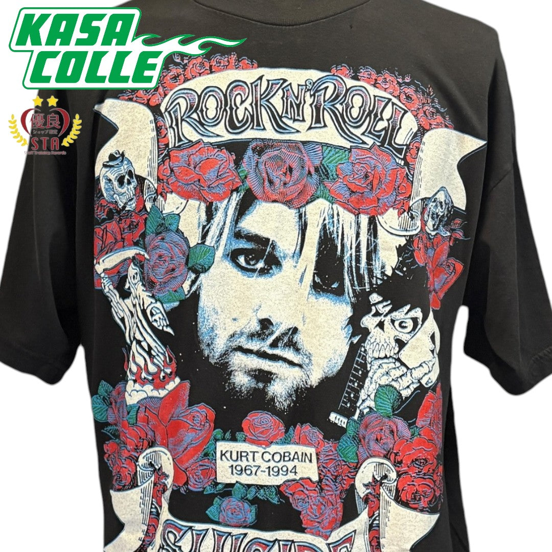 [Kurt Cobain] Kurt Cobain ROCKN' ROLL SUICIDE Memorial T-Shirt XL NIRVANA