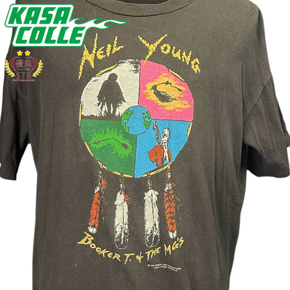 NEIL YOUNG "with Booker T and the MG's World Tour '93" 90's Vintage T-shirt, Size XL