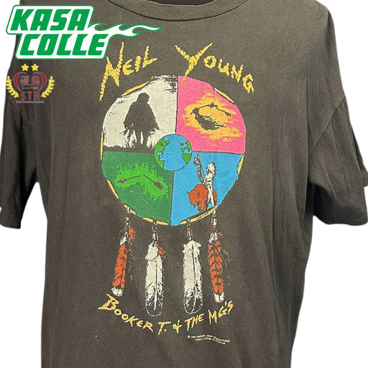 NEIL YOUNG "with Booker T and the MG's World Tour '93" 90's Vintage T-shirt, Size XL