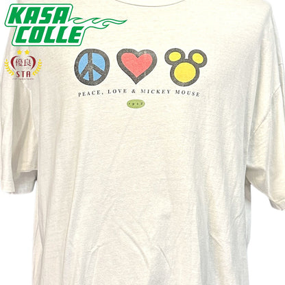 【DISNEY】ディズニー PEACE LOVE MICKEY 90’s Vintage Tシャツ 2XL