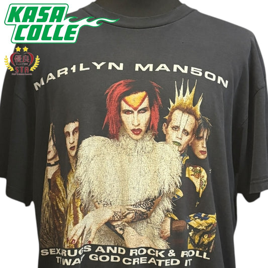 [MARILYN MANSON] Marilyn Manson "ROCK IS DEAD TOUR" 90s Vintage T-shirt, size XL