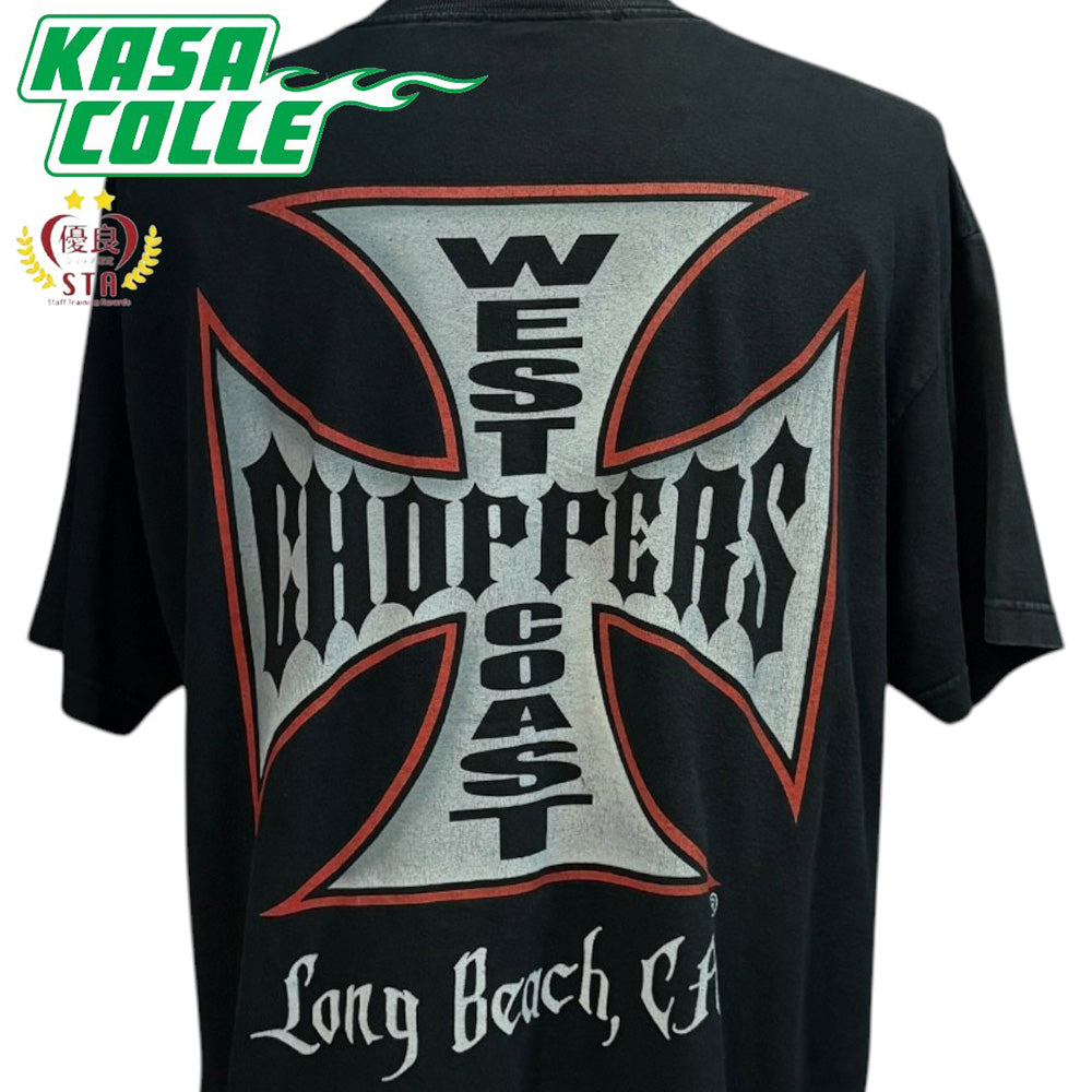 WEST COAST CHOPPERS Iron Cross Logo T-Shirt, Black, Size XL