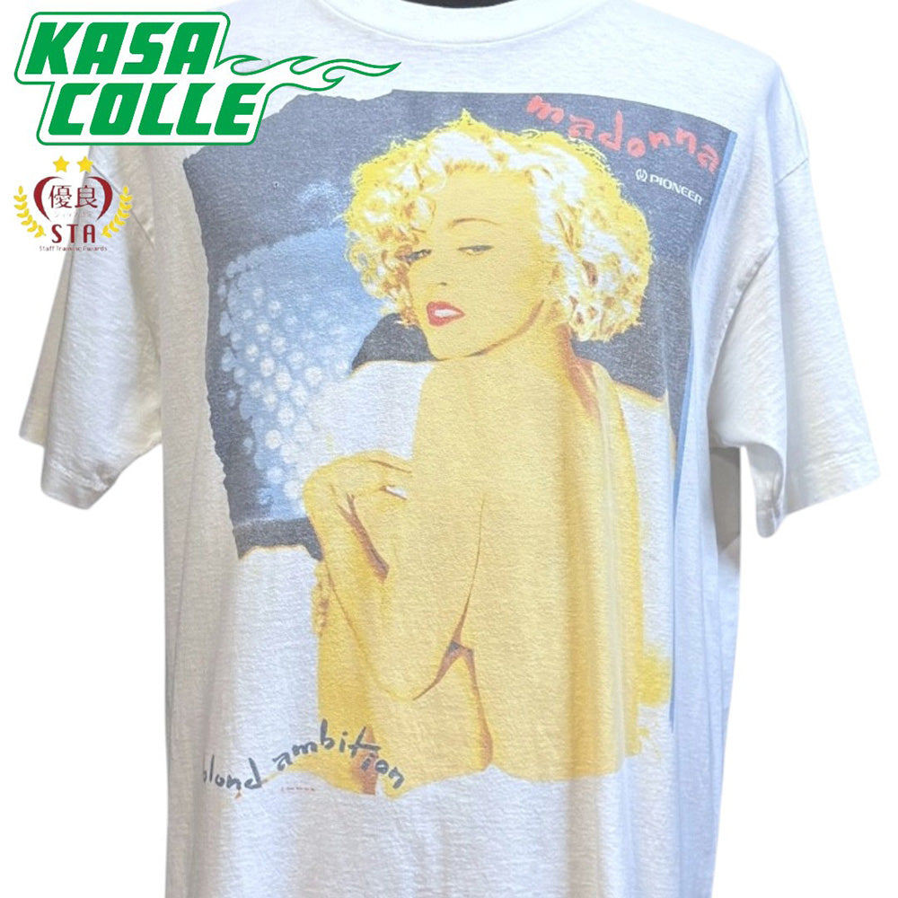 [MADONNA] Madonna "BLOND AMBITION Tour" Vintage T-Shirt (White) / 90's / XL