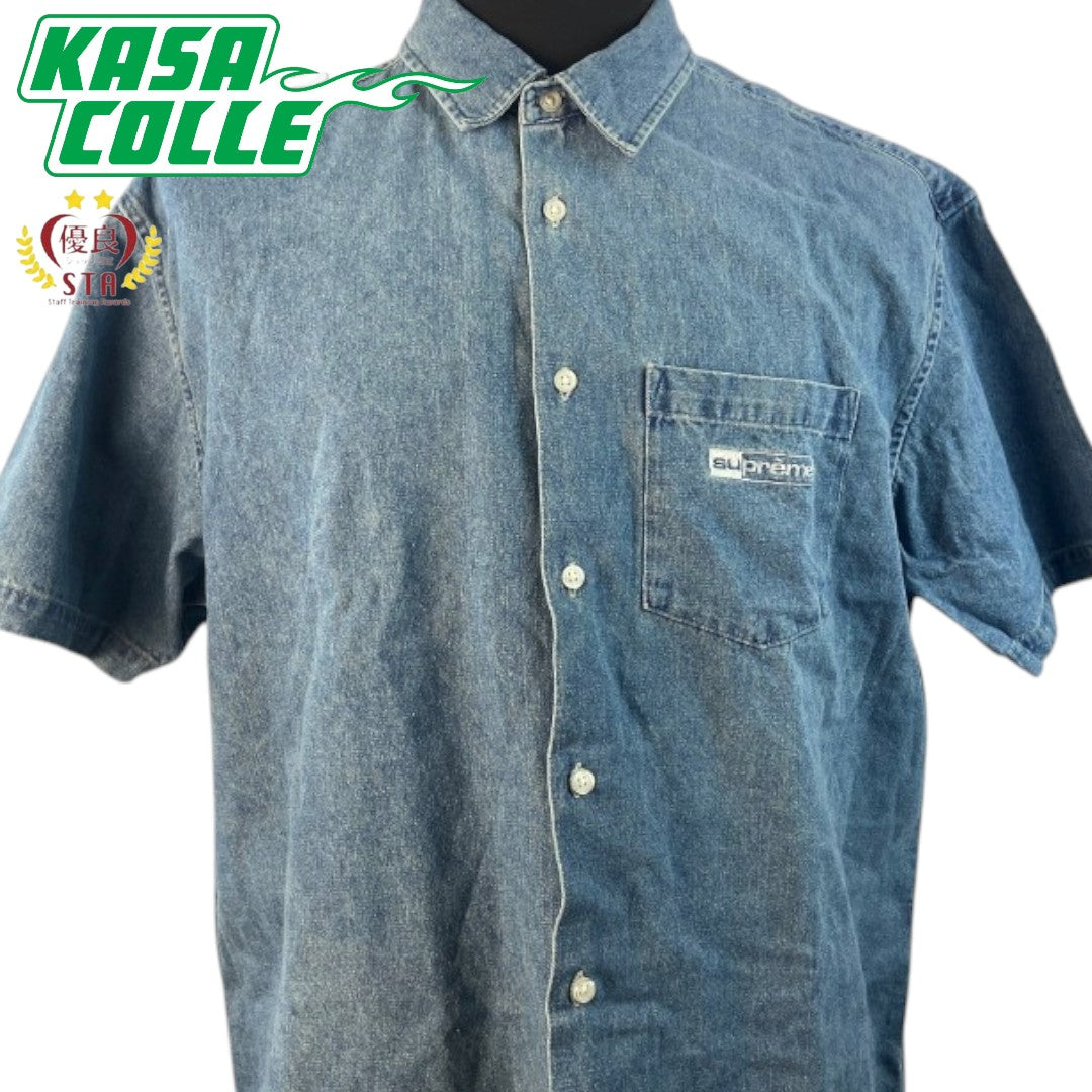 [Supreme] Supreme Denim Short Sleeve Shirt 20SS Invert Denim S/S Shirt L