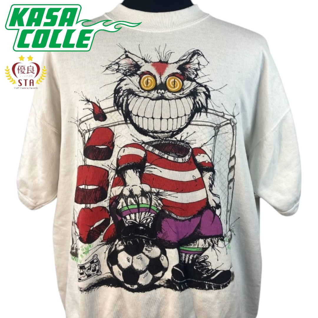 [Alice in Wonderland] 90s Cheshire Cat Sweatshirt - A vintage gem [Alice in Wonderland Siamese Cat] Short Sleeve Sweatshirt T-Shirt [Unisex]