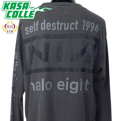 【NINE INCH NAILS】ナインインチネイルズ NINロゴ 90's ロングTシャツ XL相当