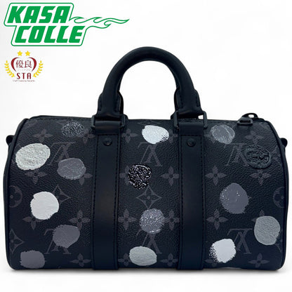 【LOUIS VUITTON】ルイヴィトン 草間彌生 キーポル・バンドリエール 25 2WAY ハンドバッグ ショルダーバッグ モノグラム・エクリプス