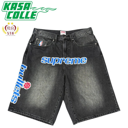 【SUPREME × MITCHELL & NESS】シュプリーム×ミッチェルアンドネス "NBA Bullets Denim Shorts" 20s デニムショーツ