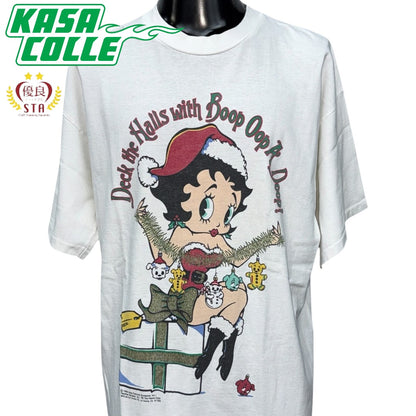 【BETTY BOOP】ベティ・ブープ "DECK THE HALLS" 90's Vintage Tシャツ