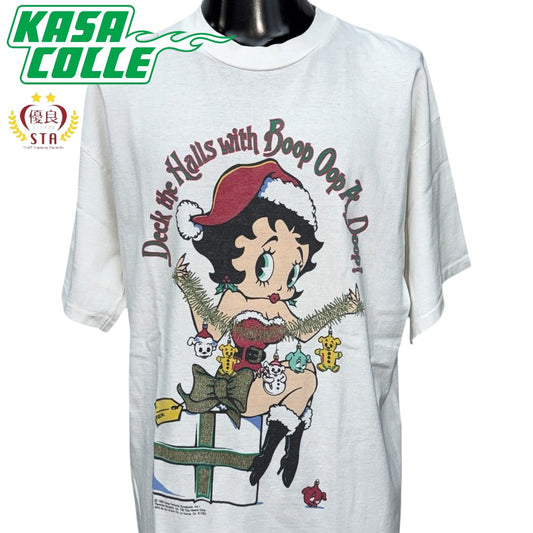 【BETTY BOOP】ベティ・ブープ "DECK THE HALLS" 90's Vintage Tシャツ