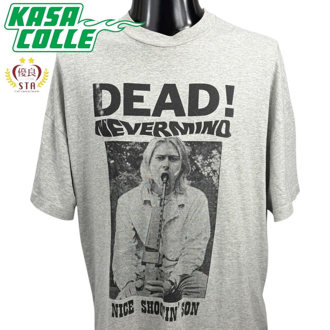 【NIRVANA】ニルヴァーナ カート・コバーン "DEAD! NEVERMIND" 90's ユーロ Vintage Tシャツ