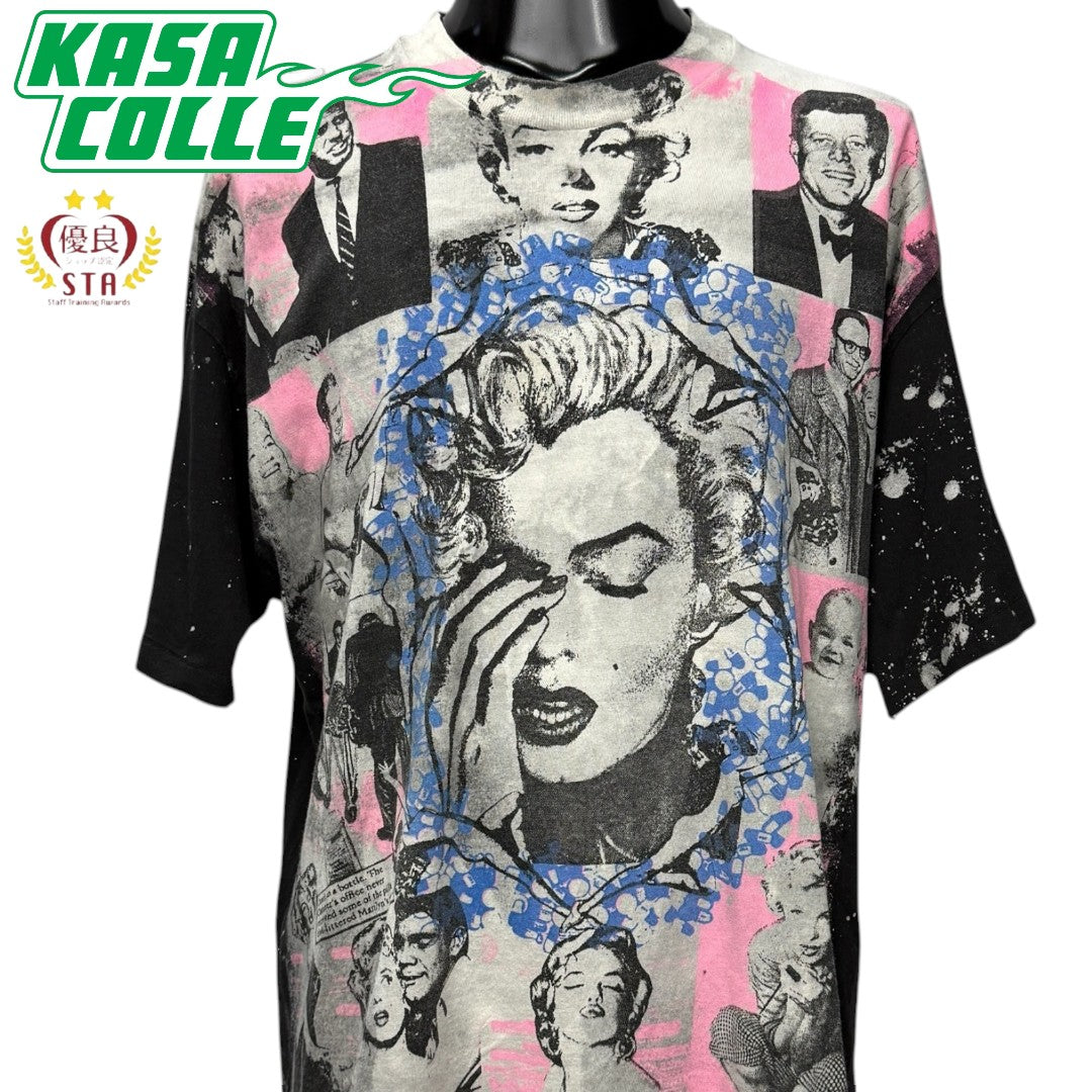 【MARILYN MONROE】マリリン・モンロー モスキートヘッド"MARILYN & JFK MULTI PRINT" 90's Vintage Tシャツ