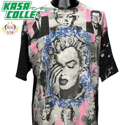 【MARILYN MONROE】マリリン・モンロー モスキートヘッド"MARILYN & JFK MULTI PRINT" 90's Vintage Tシャツ