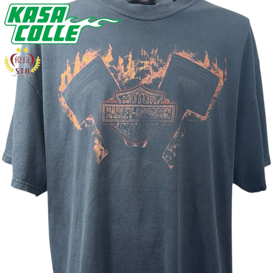 [HARLEY DAVIDSON] Harley Davidson "Flame Piston" Design T-Shirt XL