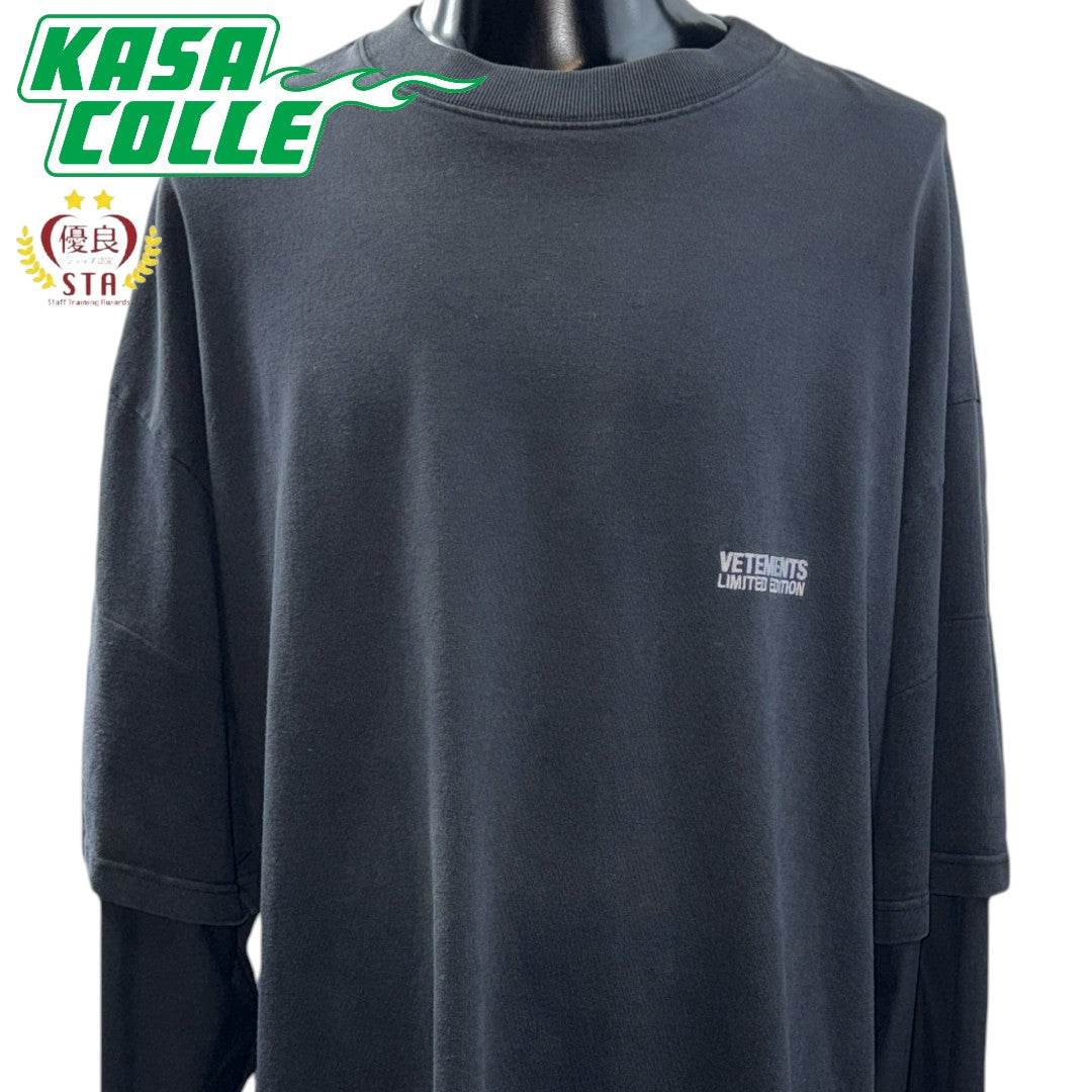 [VETEMENTS] VETEMENTS LIMITED EDITION Layered Design Long Sleeve T-Shirt