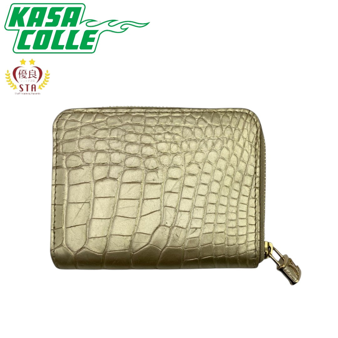 [LOUIS VUITTON] Louis Vuitton Exotic Leather Zippy Coin Purse in Alligator/Crocodile (Gold)