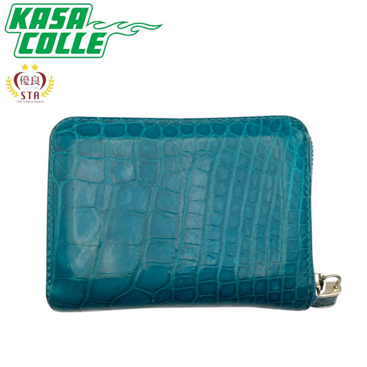 [LOUIS VUITTON] Louis Vuitton Exotic Leather Zippy Coin Purse in Alligator/Crocodile (Green x Silver)