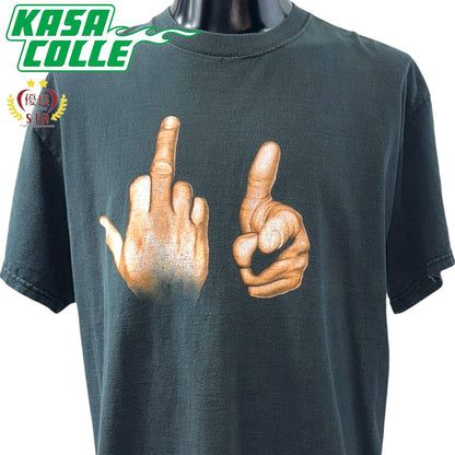 【F××k You Hand Sign】ハンドサインTシャツ 90’s L